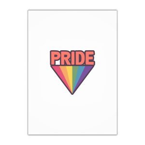 Pride Text With Rainbow Flag Badge Lgbt Symbol Gay Lesbian Bisexual Trans Queer Love Symbol Gift Wrapping Paper Sheets 1pc