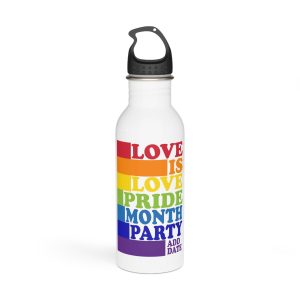 Love Is Love Pride Month Party Poster Flyer Social Media Post Design Stainless Steel Water Bottle
