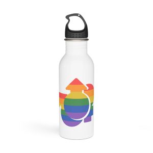 Lgbt Icon Isolated Black Background Lgbt Community Human Rights Concept Vector Flat Illustration Poster Card Banner Stainless Steel Water Bottle