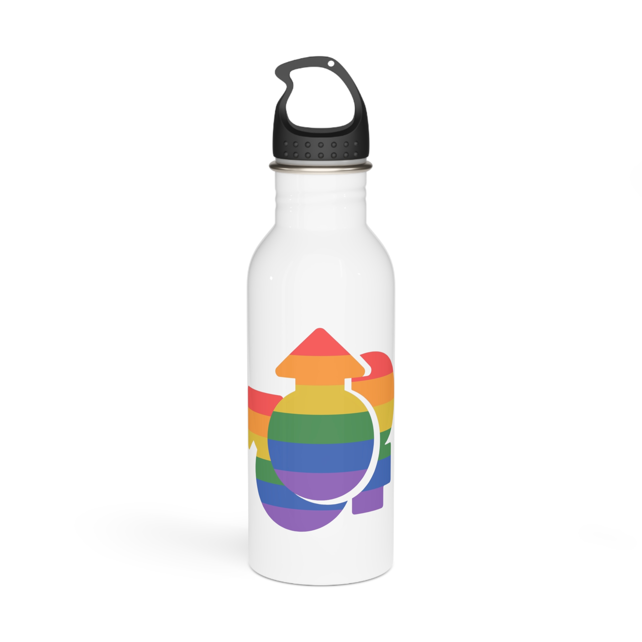 Lgbt Icon Isolated Black Background Lgbt Community Human Rights Concept Vector Flat Illustration Poster Card Banner Stainless Steel Water Bottle
