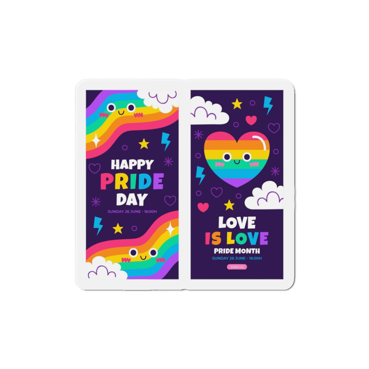 Flat Pride Month Vertical Banners Collection Die Cut Magnets - Image 4