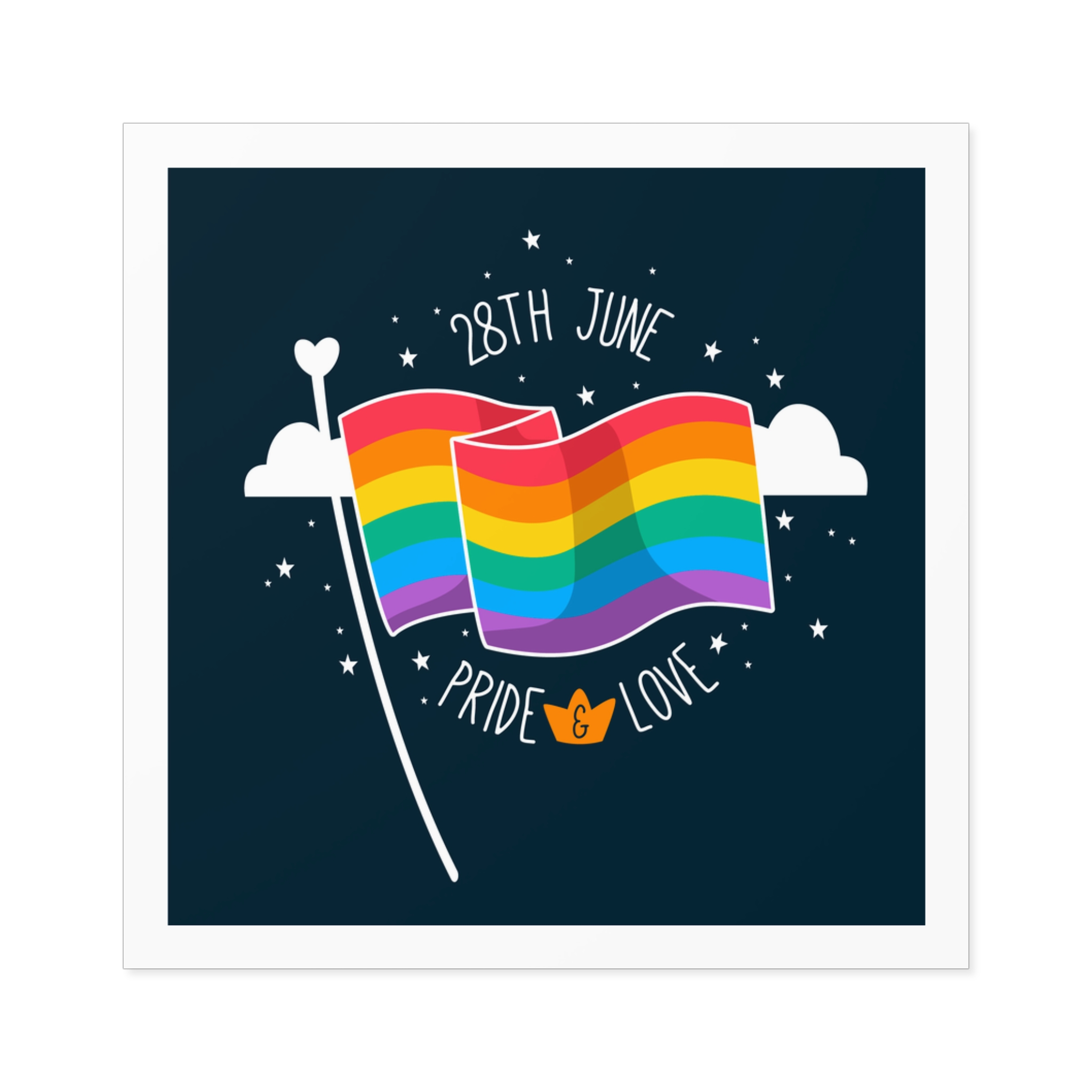 Rainbow Flag With Pride Day Concept Laminate Stickers Square - Image 25