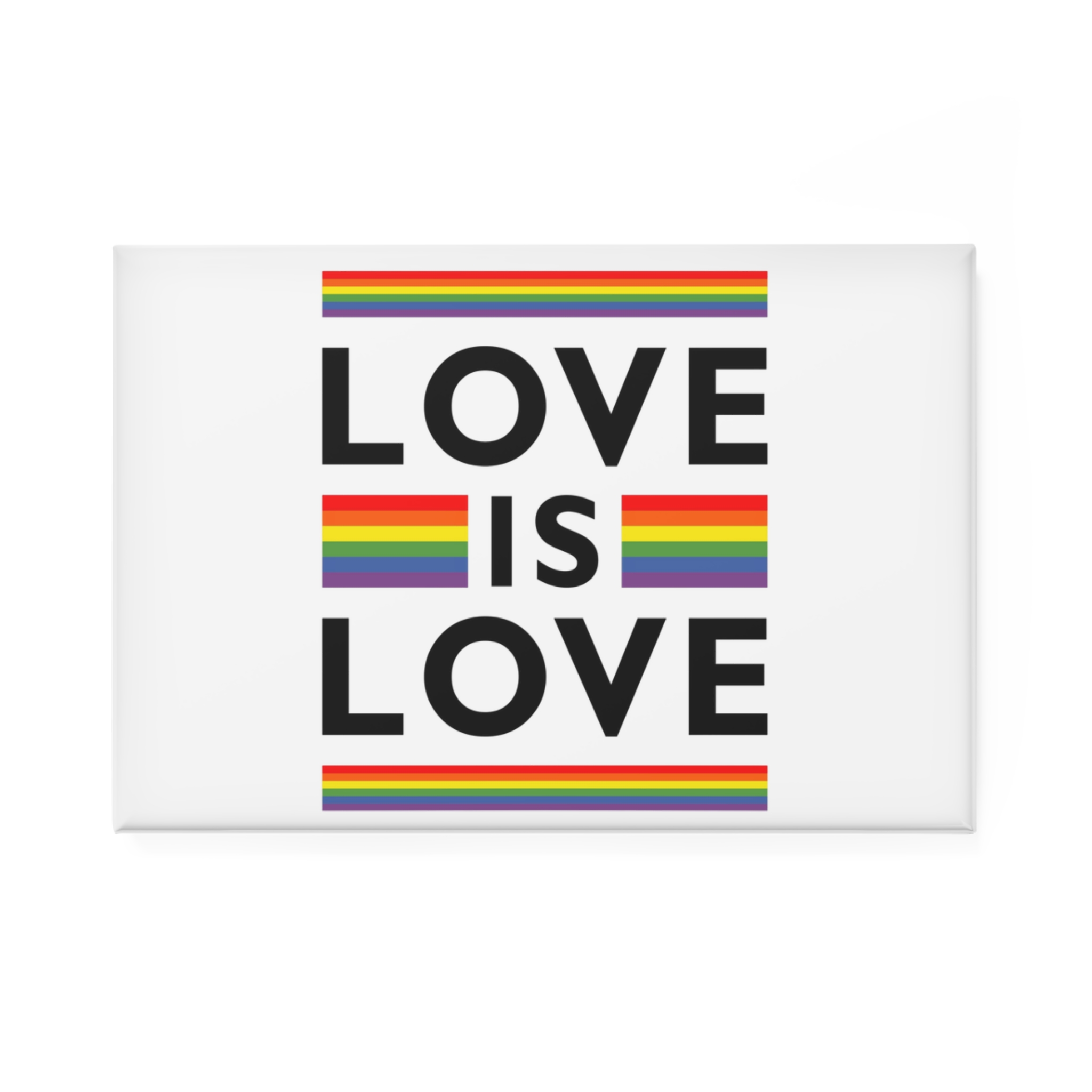 Love Is Love Lgbt Flag Symbol Pride Month Symbol Button Magnet Rectangle 1 And 10 Pcs