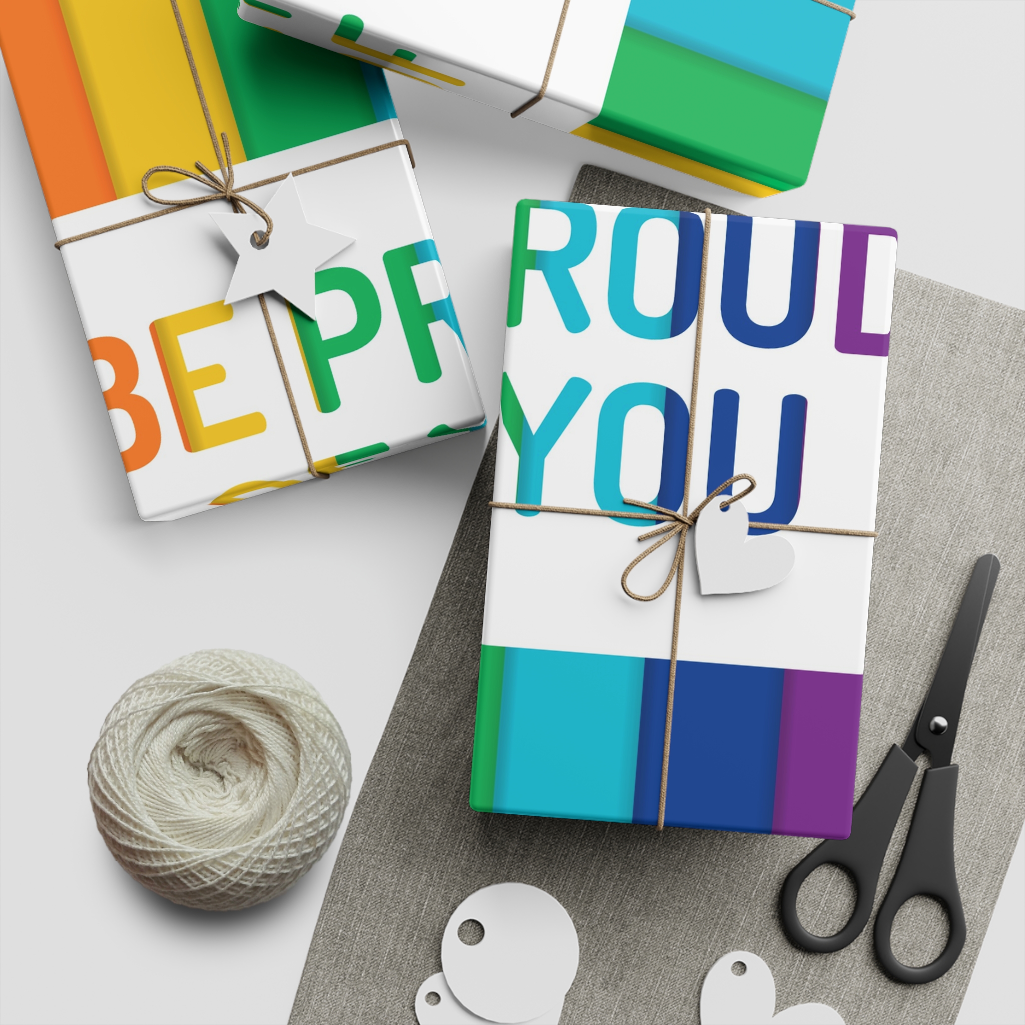 Rainbow Colored Background With Be Proud You Concept Pride Month Gift Wrapping Paper Sheets 1pc - Image 2