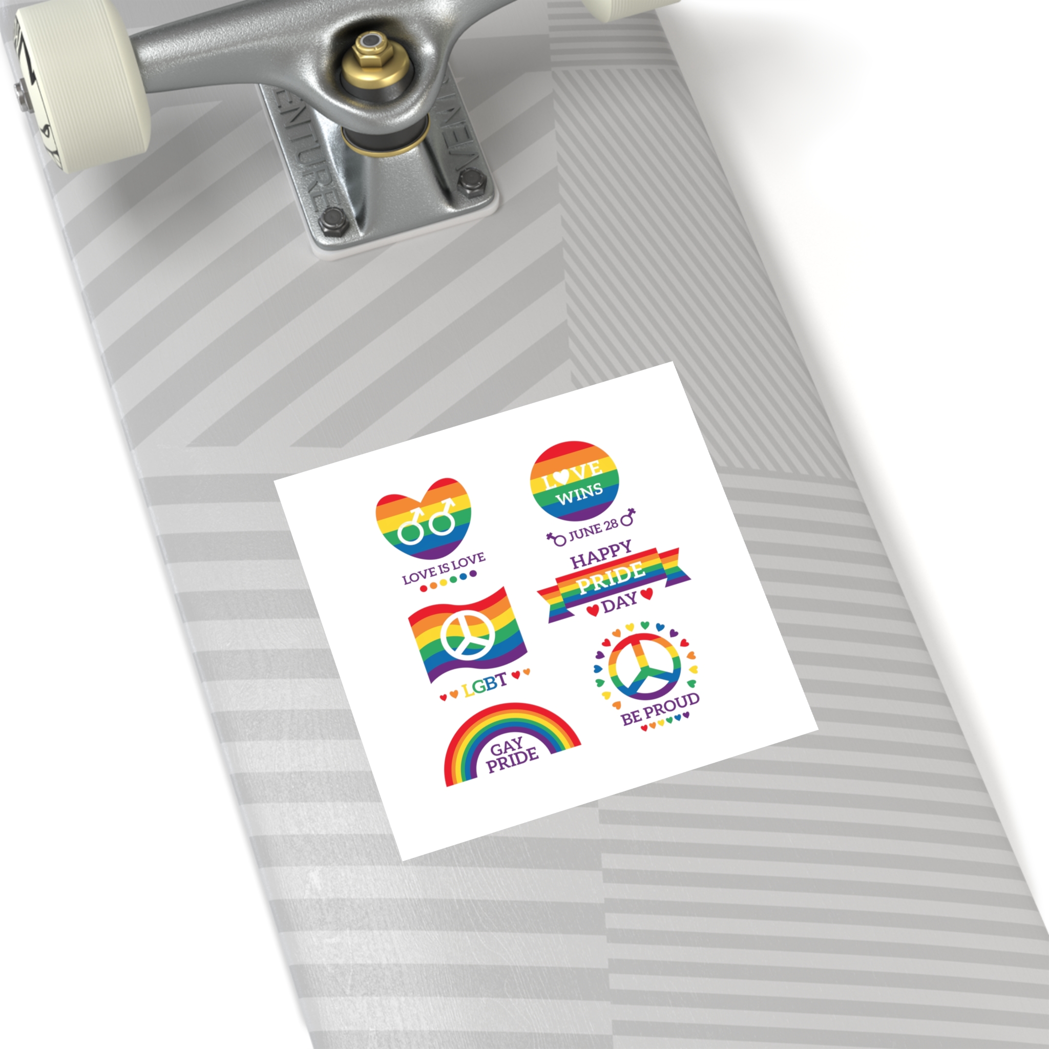 Pride Day Badges Illustration Set Laminate Stickers Square - Image 36