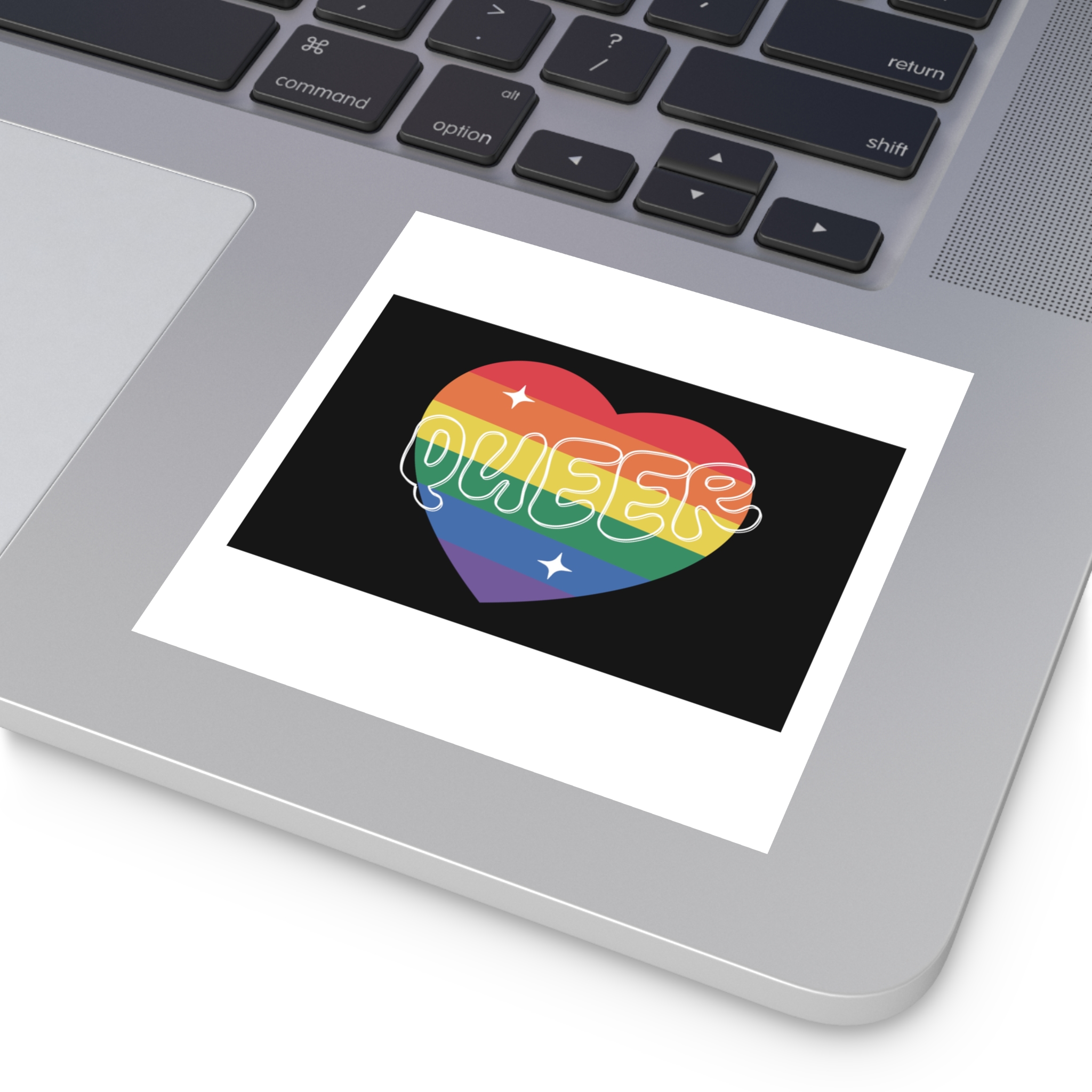 Queer Pride Heart Laminate Stickers Square - Image 27