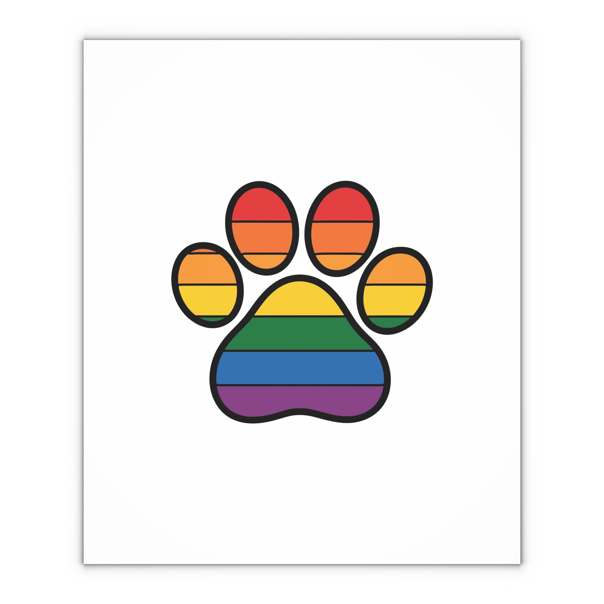 Rainbow Paw Print Symbol Pride Diversity Gift Wrapping Paper Sheets 1pc - Image 4