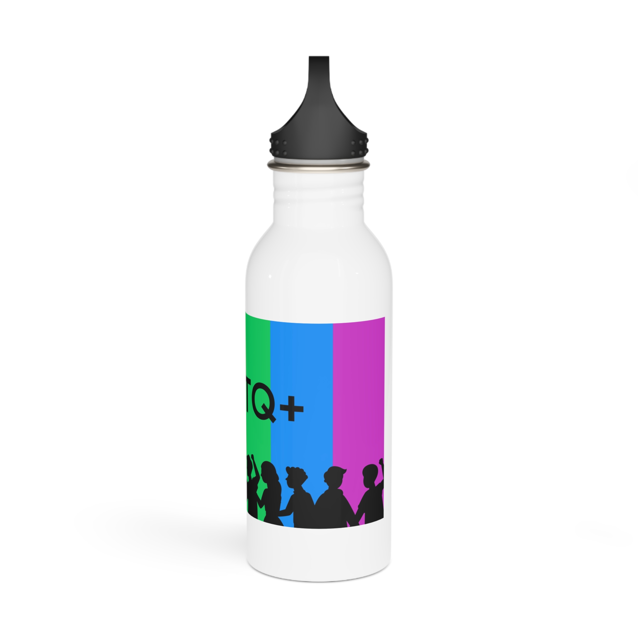 Rainbow Lgbt Lgbtqia Pride Flag Sign Flat Icon Stainless Steel Water Bottle - Image 4