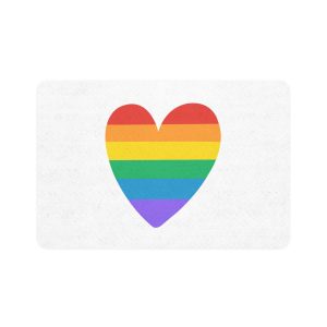 Rainbow Pride Heart Lgbtq Pride Month Celebration Pet Food Mat 12x18