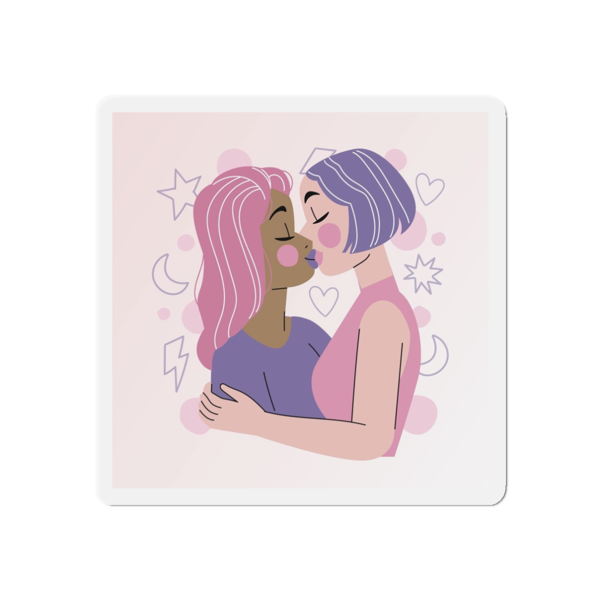 Lesbian Pride Design 5F97CF Die Cut Magnets - Image 4