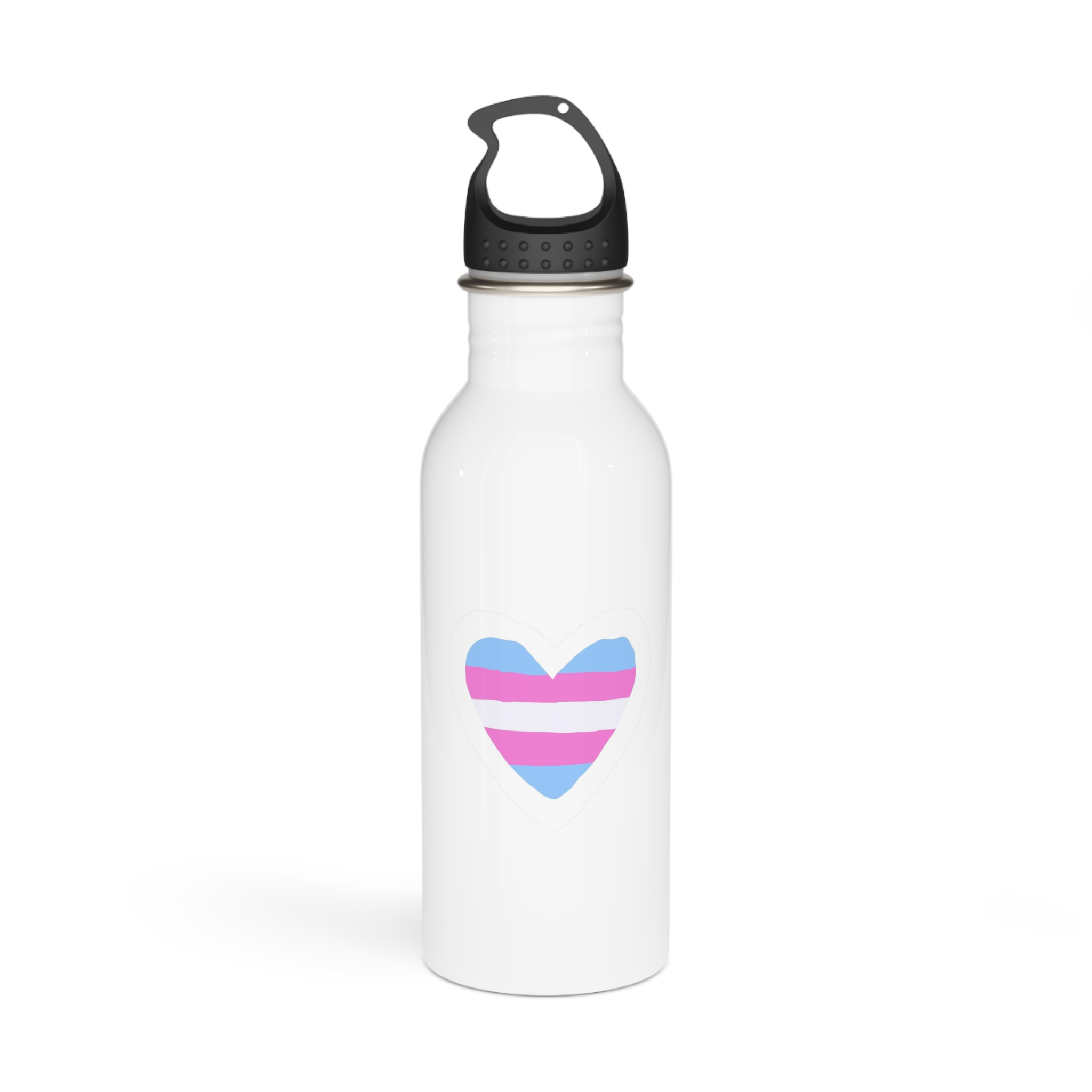 Transgender Pride Flag Heart Shape Lgbt Love Symbol Lgbtq Rainbow Sticker With Blue Pink White Stripes Sexual Orientation Self Determination Flat Hand Drawn Isolated Vector Illustration Stainless...