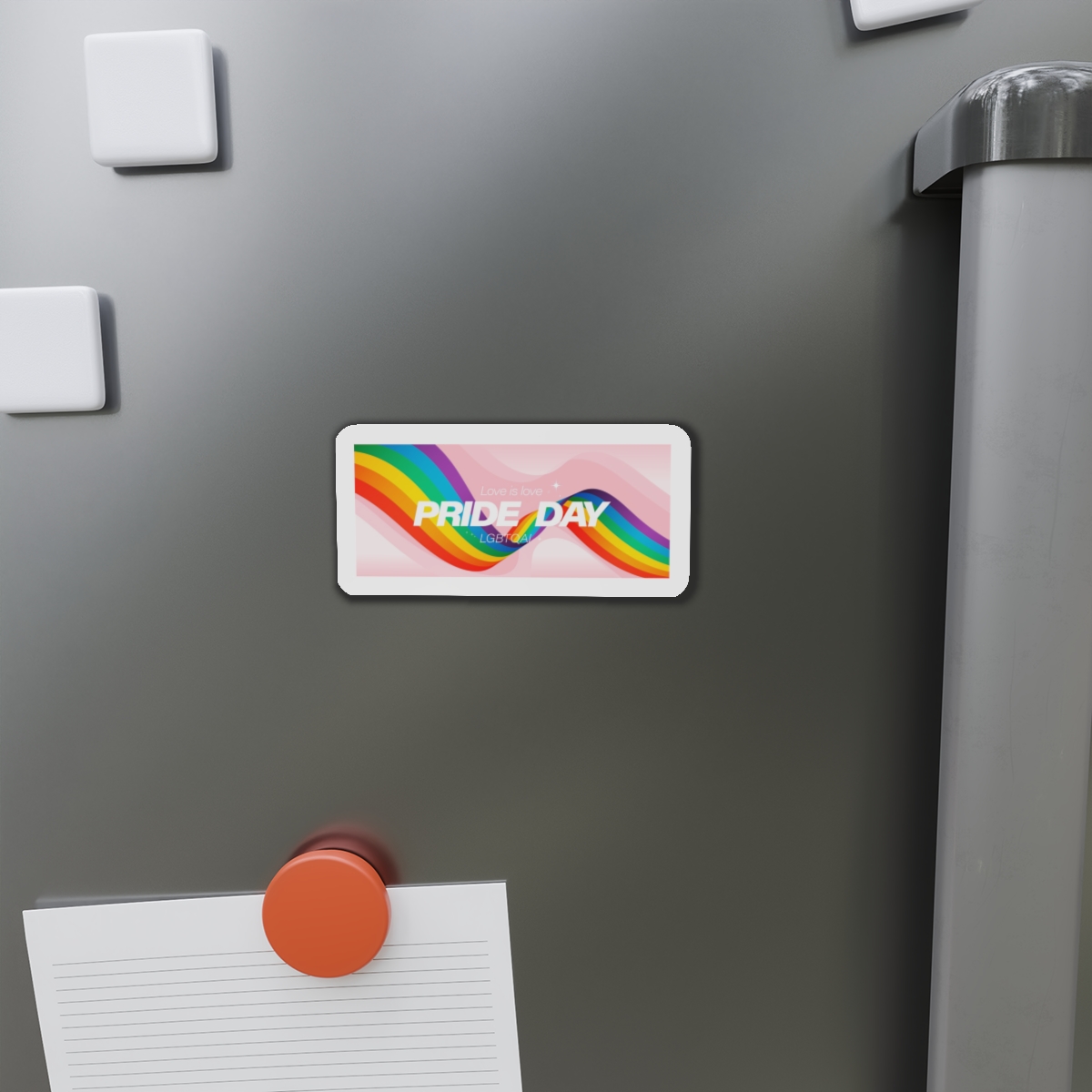 Happy Pride Month Background Vector Lgbtq Community Symbol With Rainbow Pride Flag Heart Design Cele Die Cut Magnets - Image 8