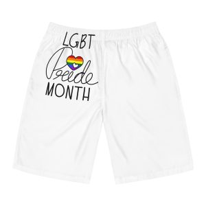 Vector Illustration Lgbt Pride Month Hand Written Calligraphy Transparent Background Mens Board Shorts Aop