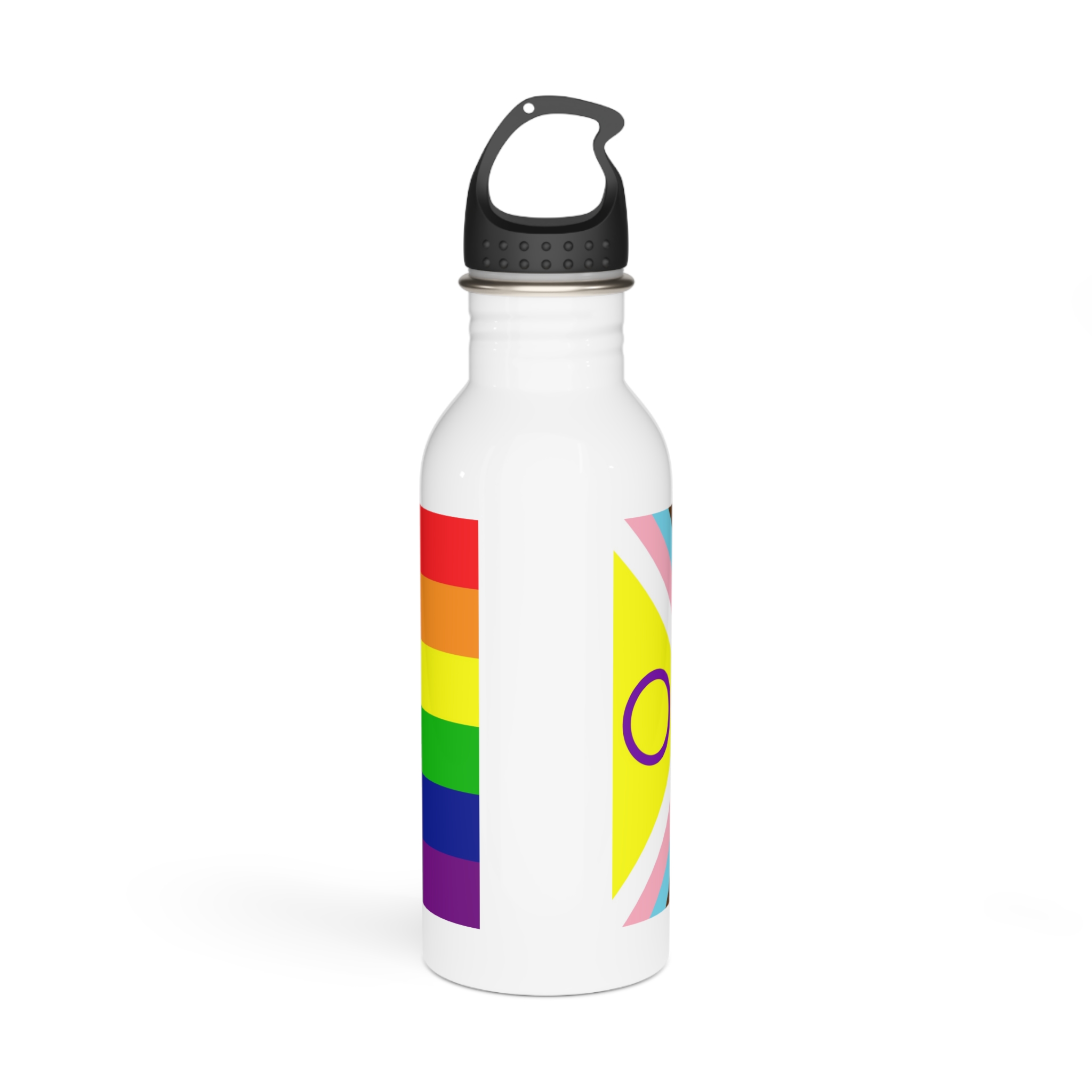 Lgbtq Pride Flag New Lgbtq Pride Flag Vector Updated Intersex Inclusive Progress Pride Flag Stainless Steel Water Bottle - Image 3