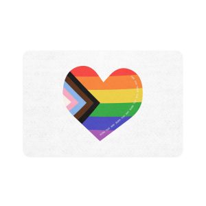 Heart Shaped Lgbtq Flag Flat Vector Illustration Pet Food Mat 12x18