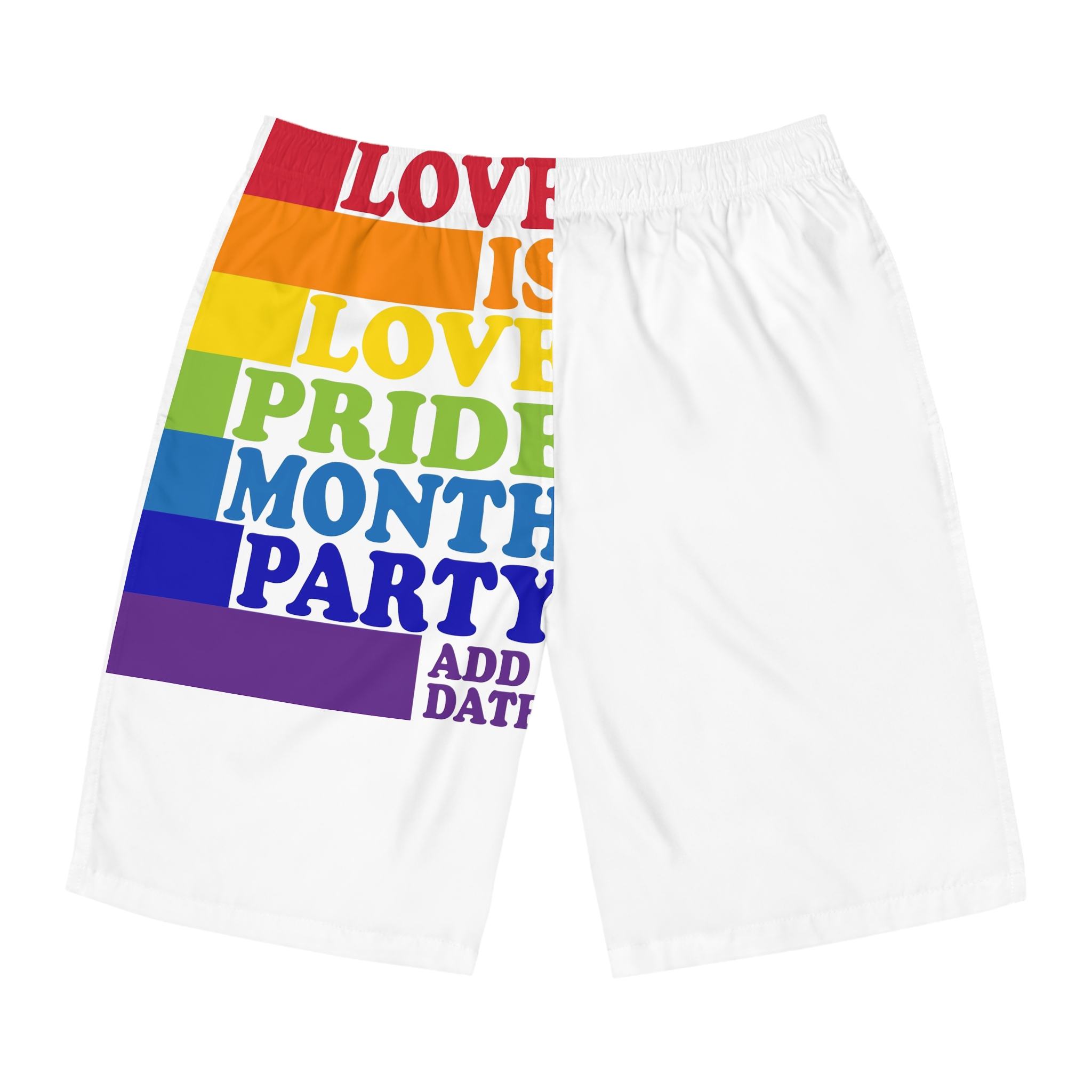 Love Is Love Pride Month Party Poster Flyer Social Media Post Design Mens Board Shorts Aop