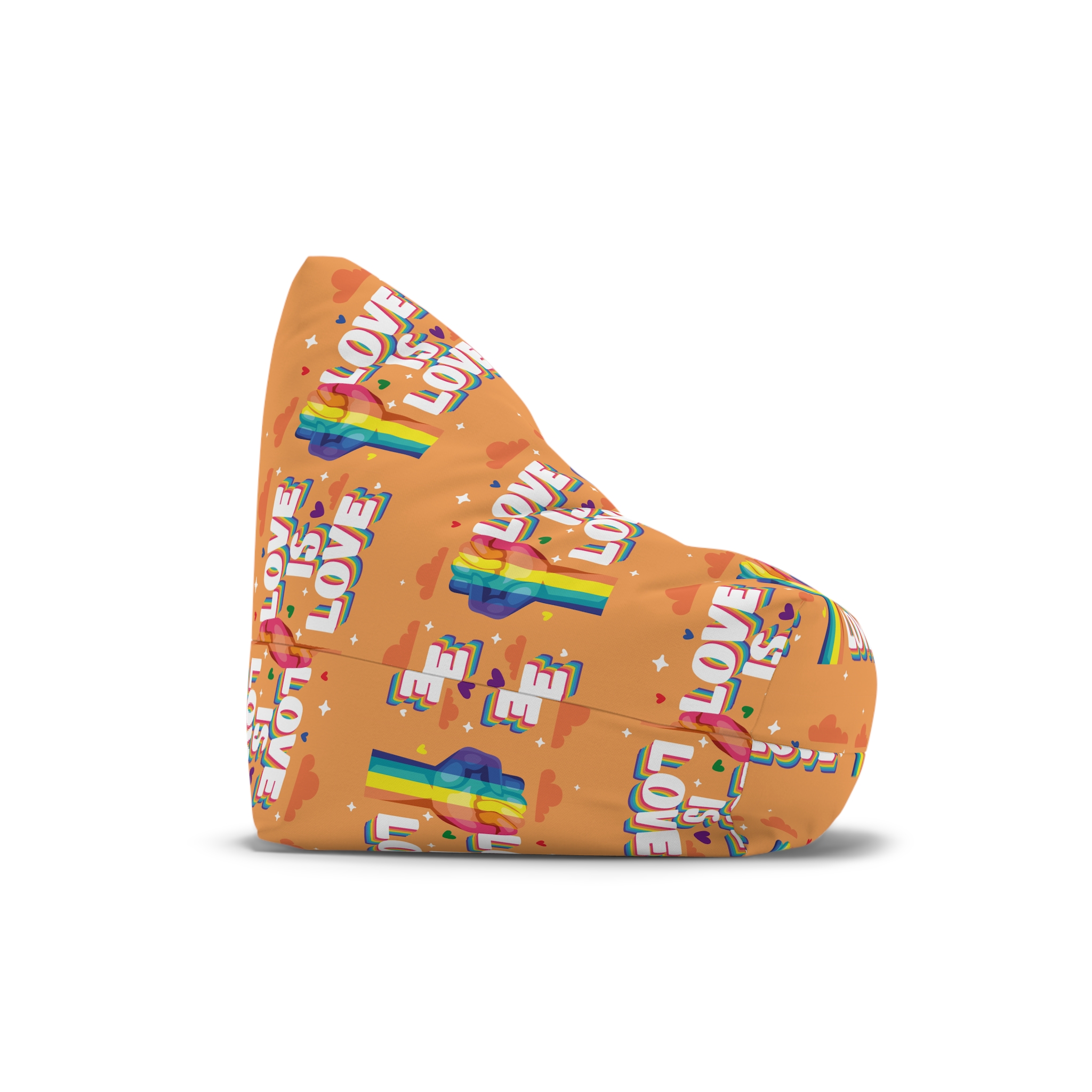 Love Is Love Lettering With Fist Bean Bag Chair Cover - Image 3