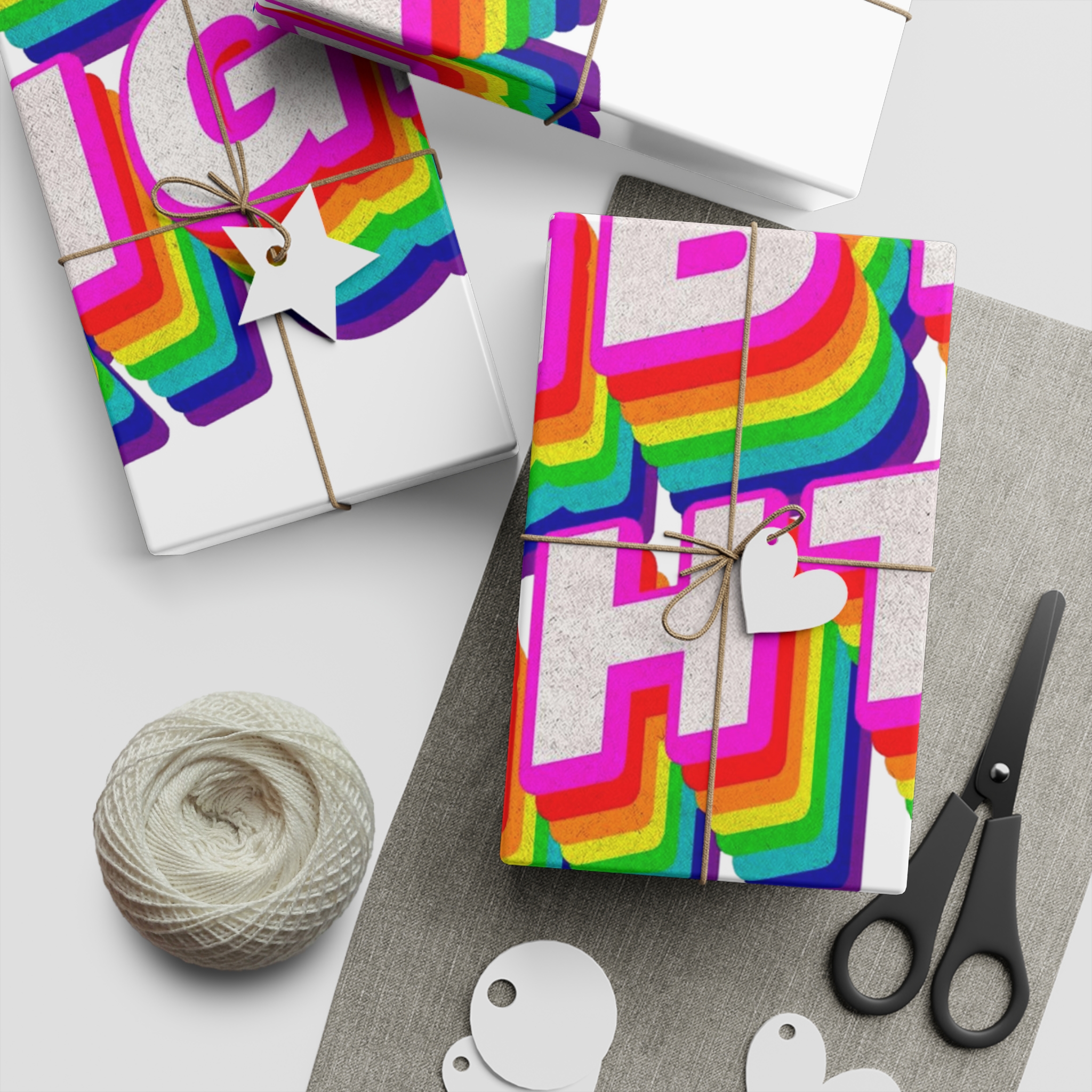 Rainbow Word Lgbt Rights Typography Design Element Gift Wrapping Paper Sheets 1pc - Image 5