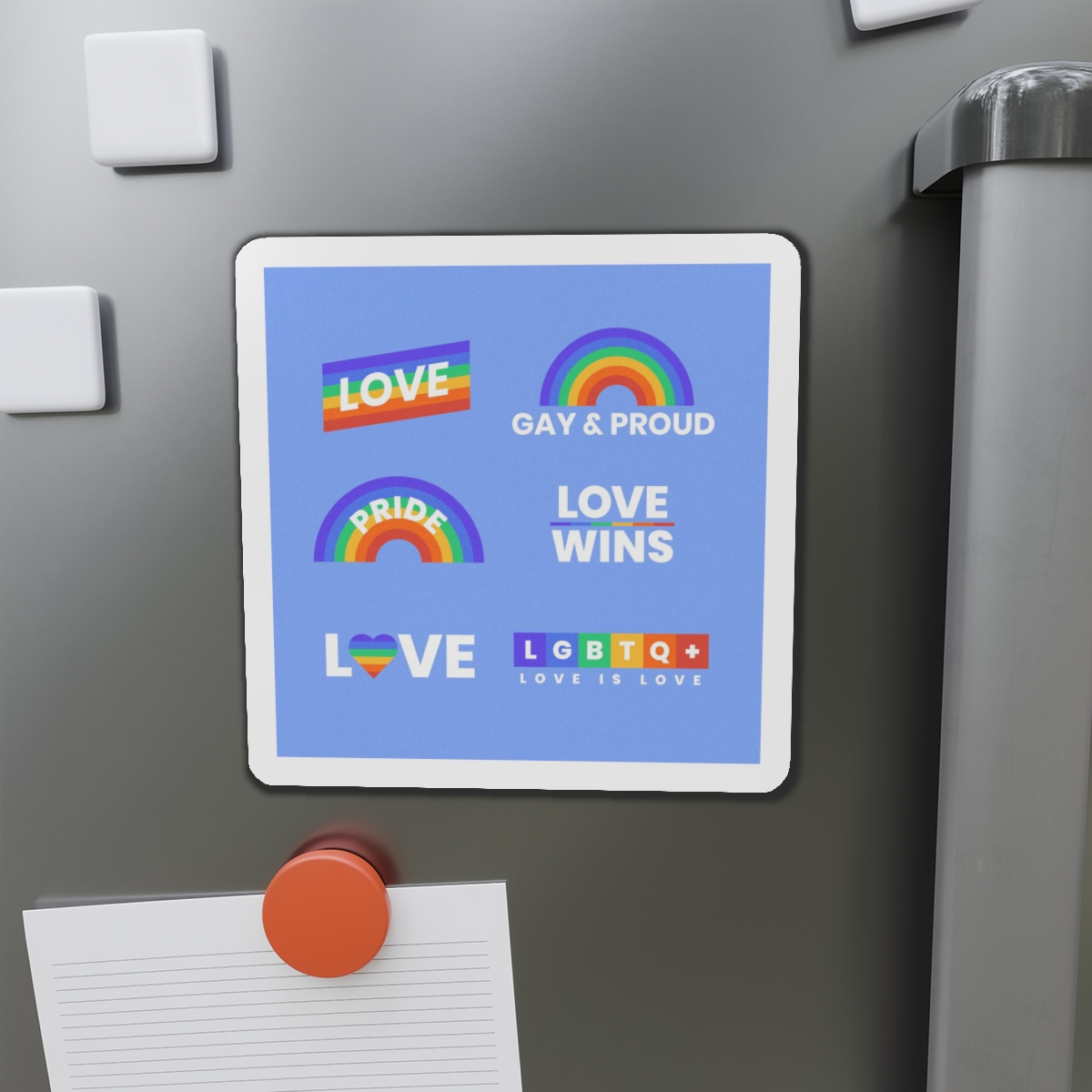 Pride Day Concept Rainbow Labels Die Cut Magnets - Image 14
