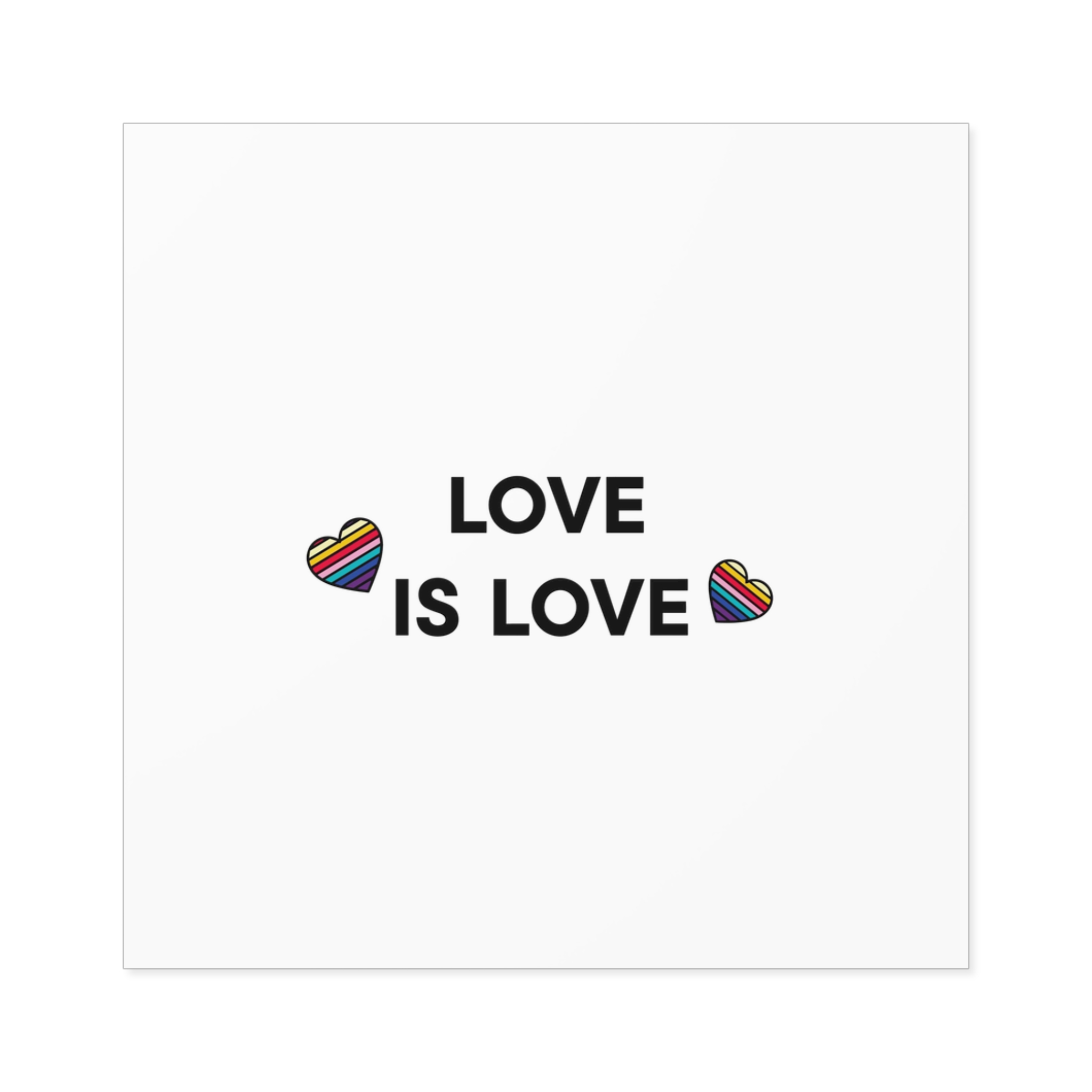 Love Is Love With Rainbow Hearts Laminate Stickers Square - Image 21