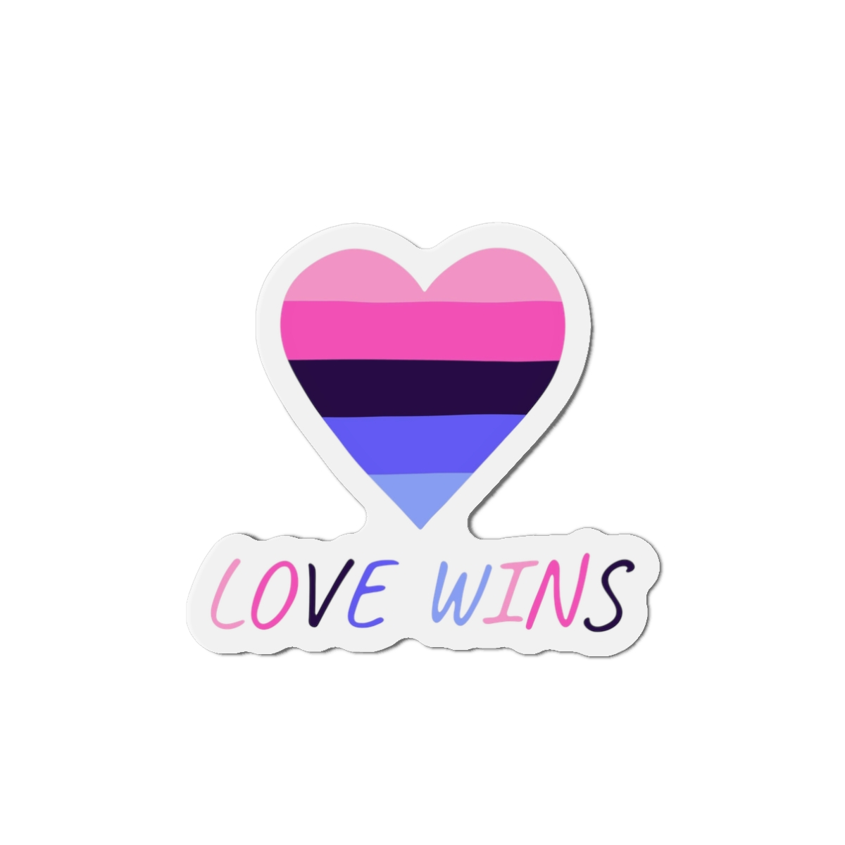 Colorful Heart Shape Omnisexual Pride Flag Happy Pride Day Lgbtqia Community Pride Month Vector Hand Drawn Doodle Posters Stickers Logo Cards Die Cut Magnets - Image 4