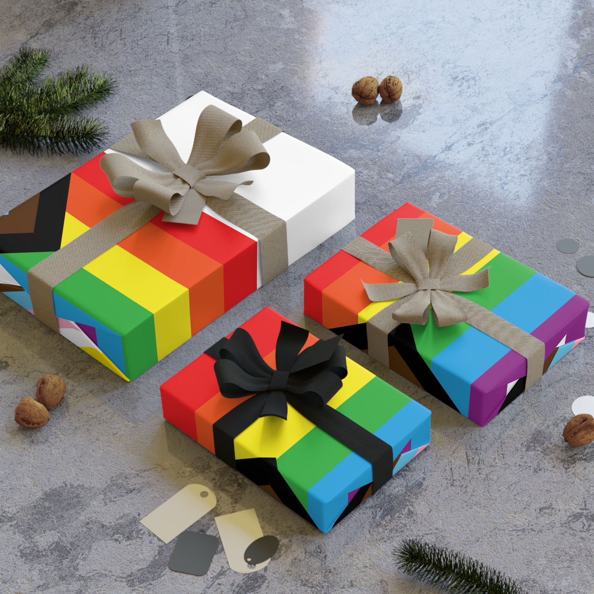 Intersex Inclusive Progress Pride Flag Gift Wrapping Paper Rolls 1pc - Image 8