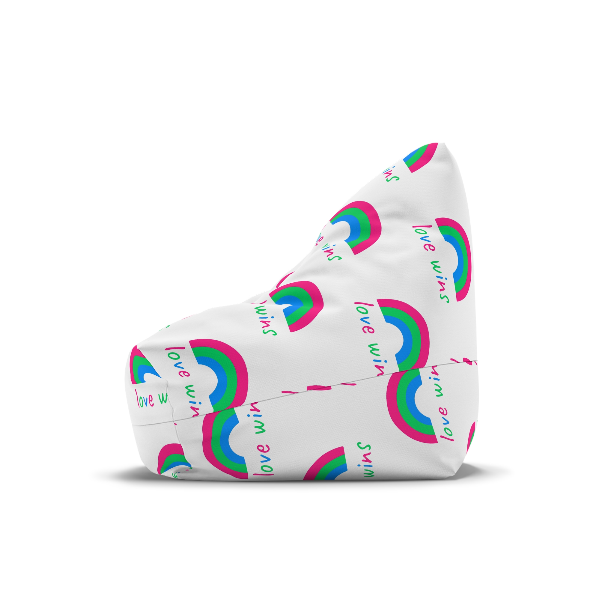 Colorful Rainbow Shape Polysexual Pride Flag Happy Pride Day Lgbtqia Community Pride Month Vector Hand Drawn Doodle Posters Stickers Logo Cards Bean Bag Chair Cover - Image 4