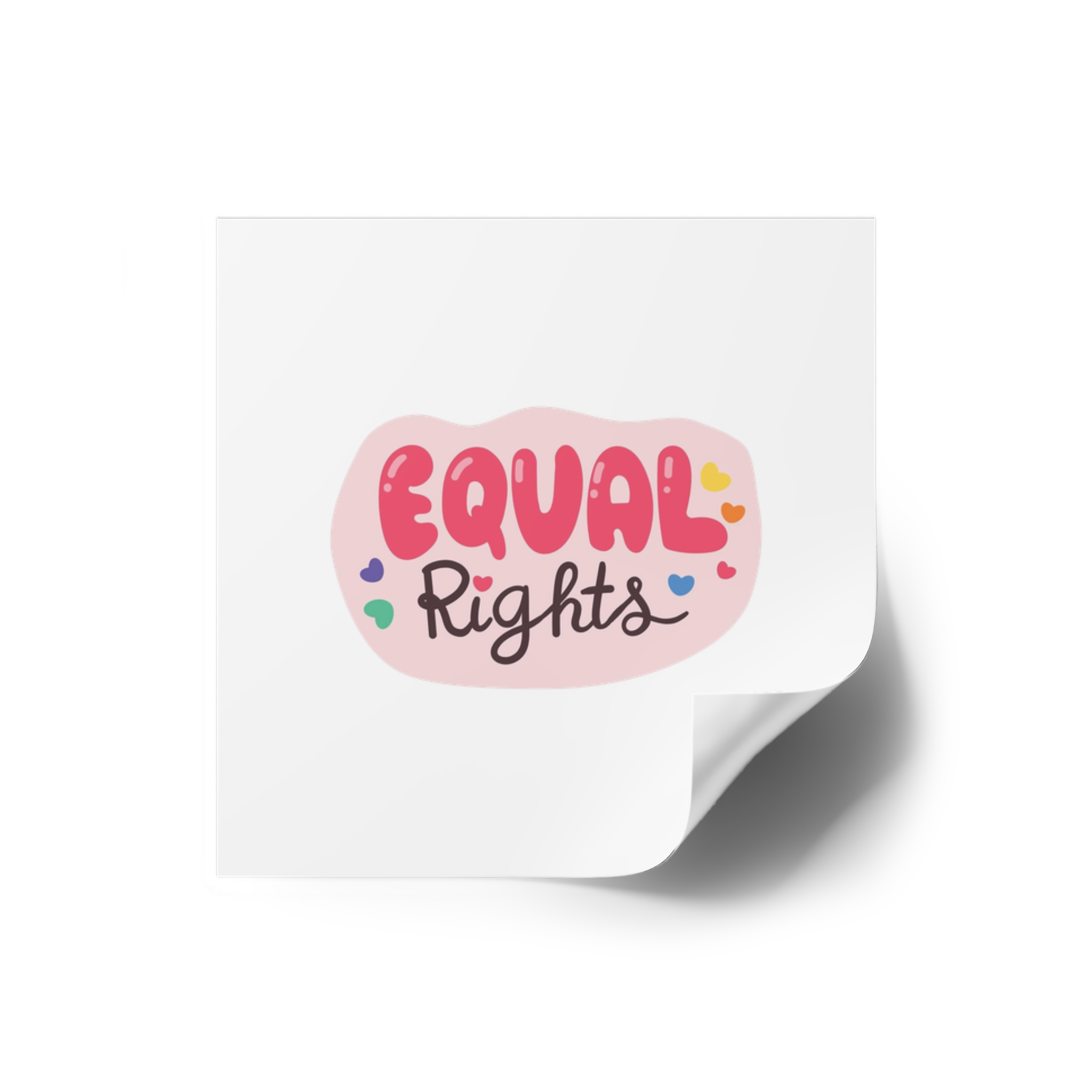 Lgbt Sticker Pack White Background Lgbtq Set Symbol Lgbt Pride Community Rainbow Elements Vector Hand Draw Illustration Hand Drawn Lettering (1) Laminate Stickers Square - Image 2