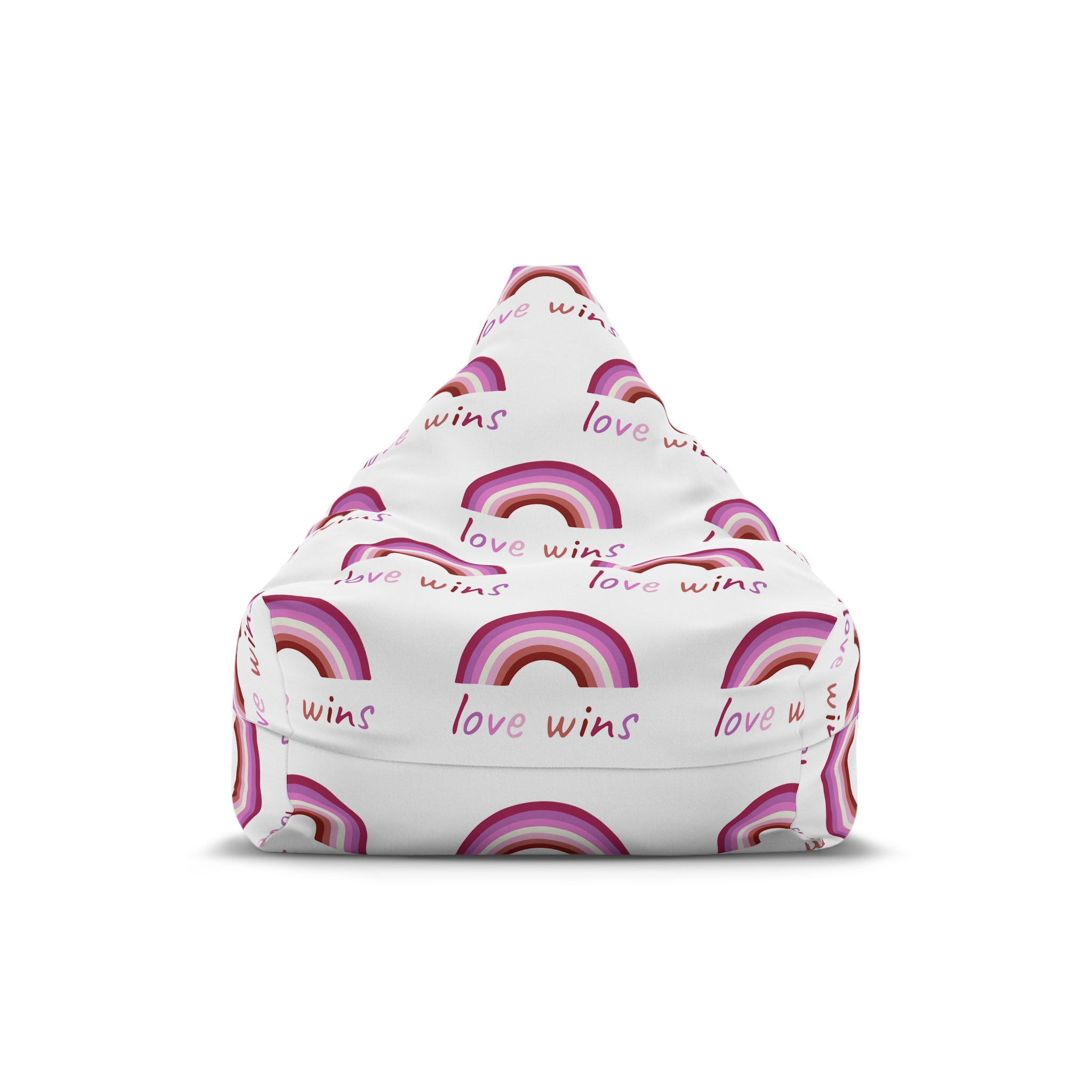 Colorful Rainbow Shape Lesbian Pride Flag Happy Pride Day Lgbtqia Community Pride Month Vector Hand Bean Bag Chair Cover