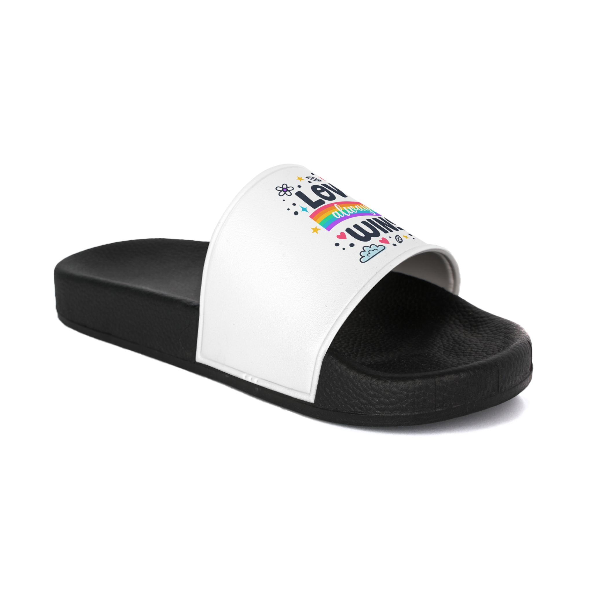 Pride Day Lettering Style Mens Slide Sandals - Image 2