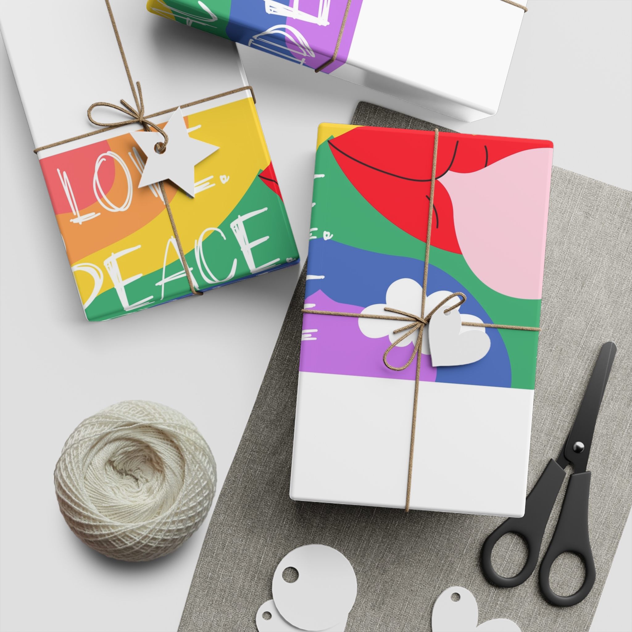 Lgbt Festive Cartoon Groovy Banner Retro 90s Style Love Freedom Concept Gift Wrapping Paper Sheets 1pc - Image 2