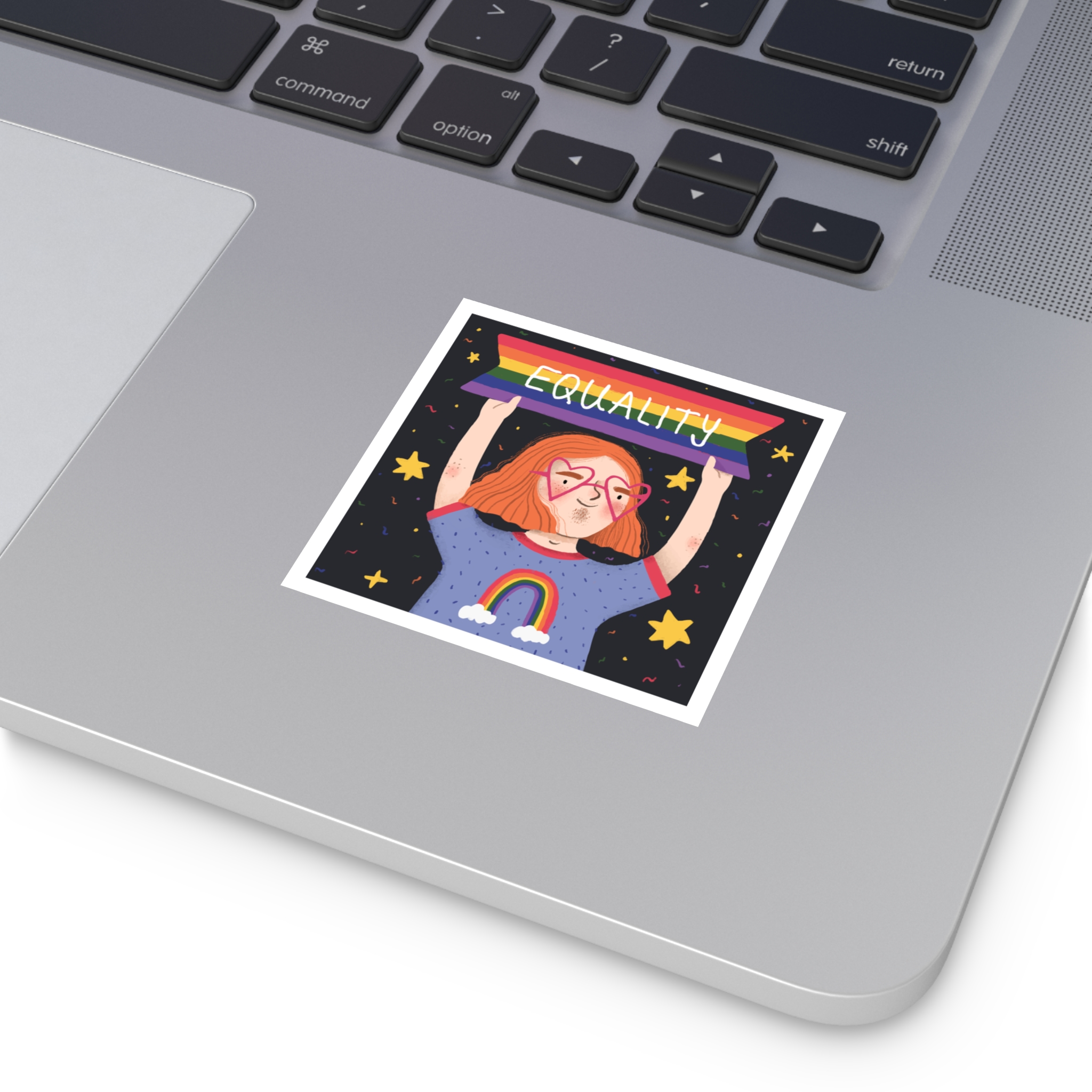 Pride Day Concept Equality Message Laminate Stickers Square - Image 3