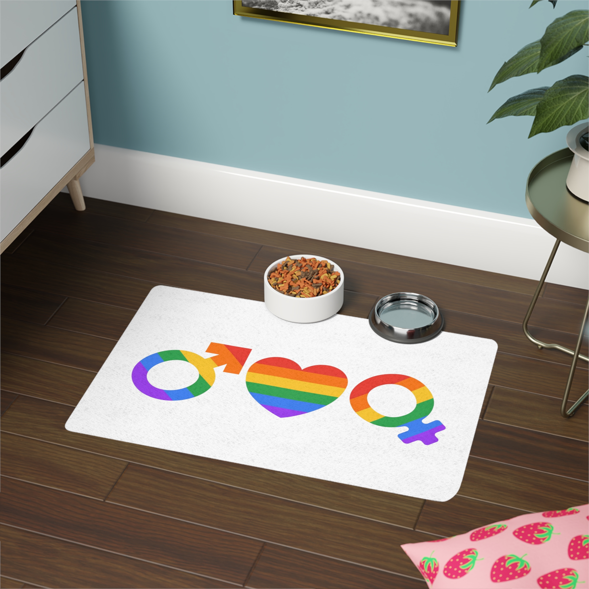 Lgbt Pride Month June Lesbian Gay Bisexual Transgender Lgbtq Flag Rainbow Vector(2) Pet Food Mat 12x18 - Image 4