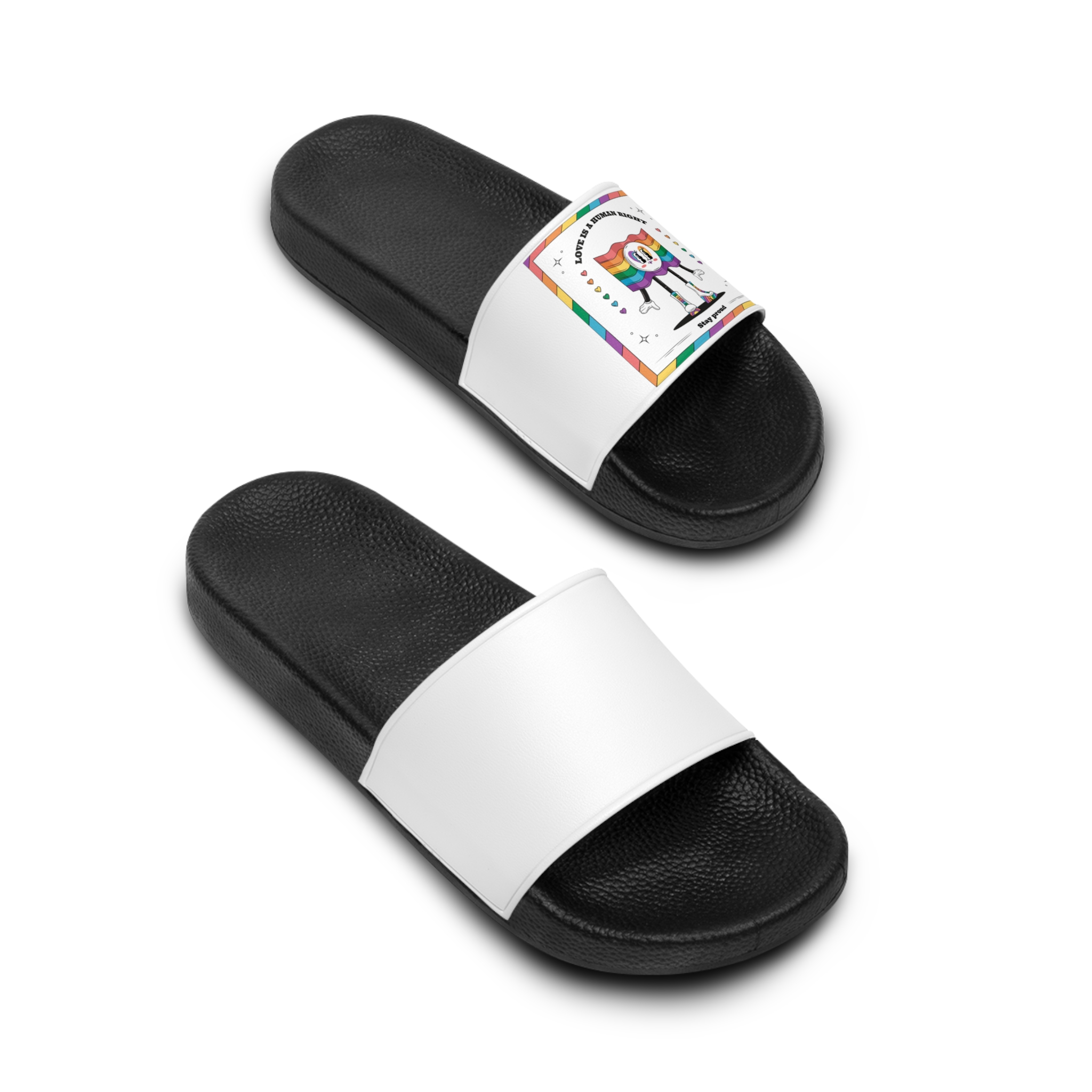 Hand Drawn Illustration Pride Month Celebration(7) Mens Slide Sandals - Image 4