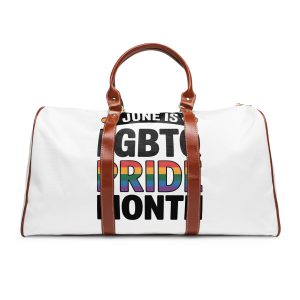 June Is Lgbtq Pride Month Colorful Text Waterproof Travel Bag