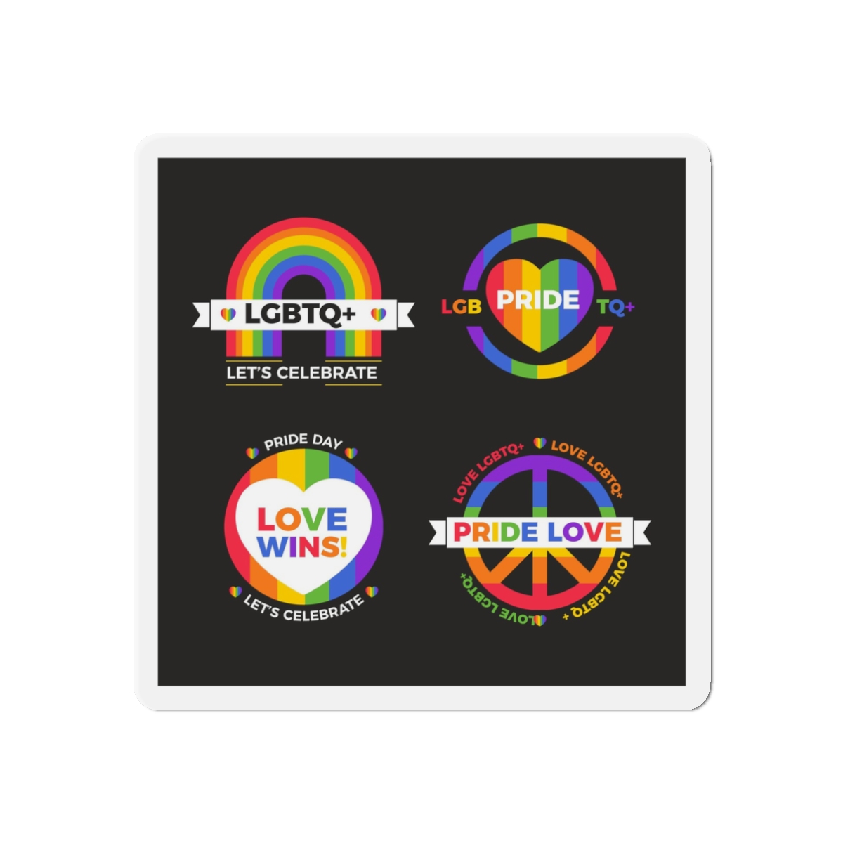 Flat Pride Day Badge Collection Die Cut Magnets - Image 4