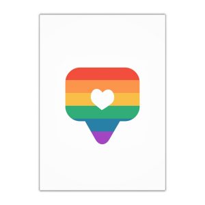 Rainbow Symbol Lgbt Pride Community Lgbt Heart Isolated White Background Gift Wrapping Paper Sheets 1pc