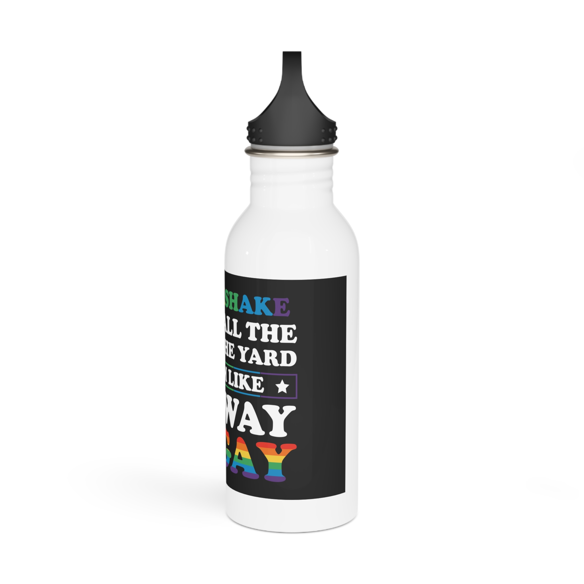 Pride Gay Lgbt Rainbow Tshirt Design Stainless Steel Water Bottle - Image 4