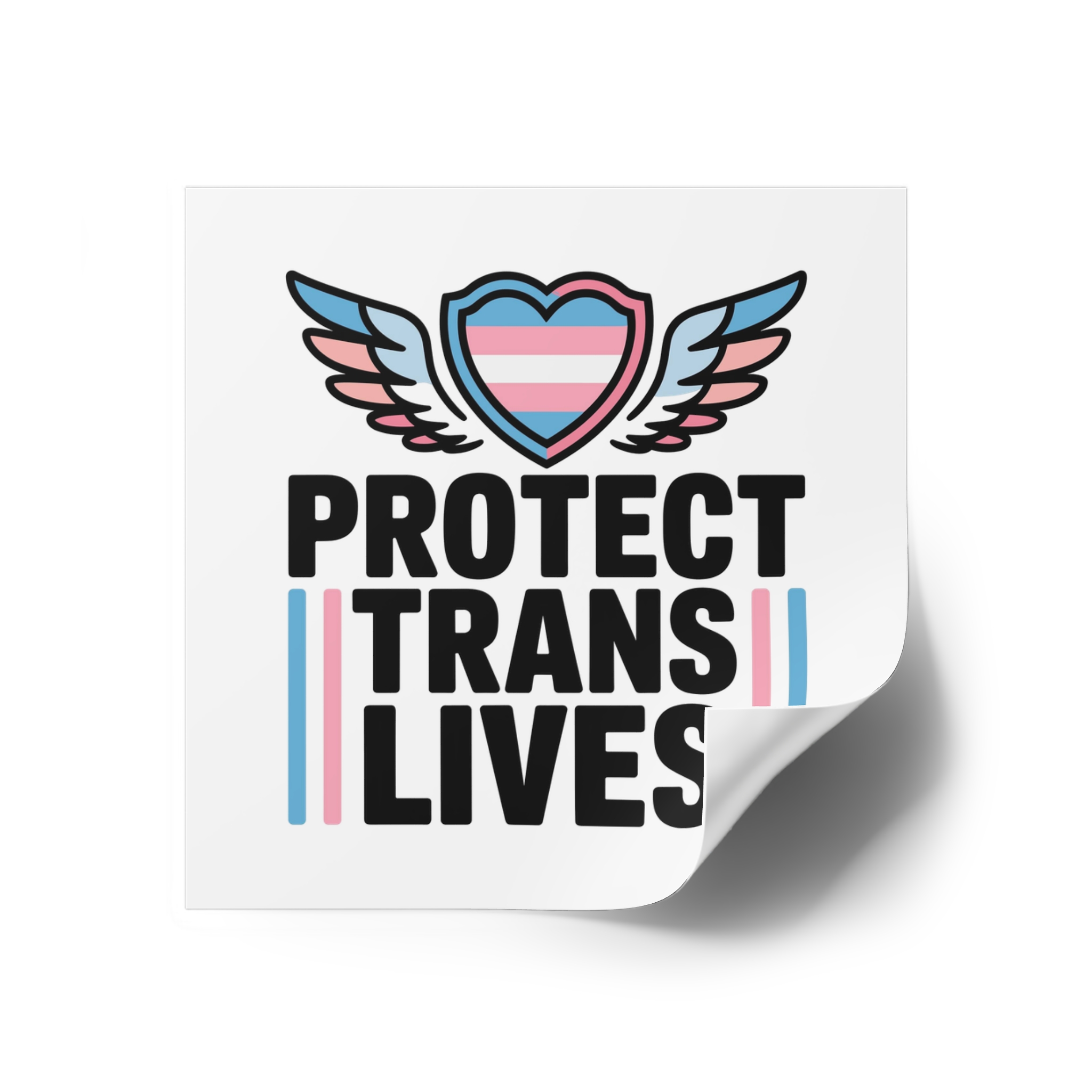 Protect Trans Lives T Shirt Design Isolated White Background 2 Laminate Stickers Square - Image 70