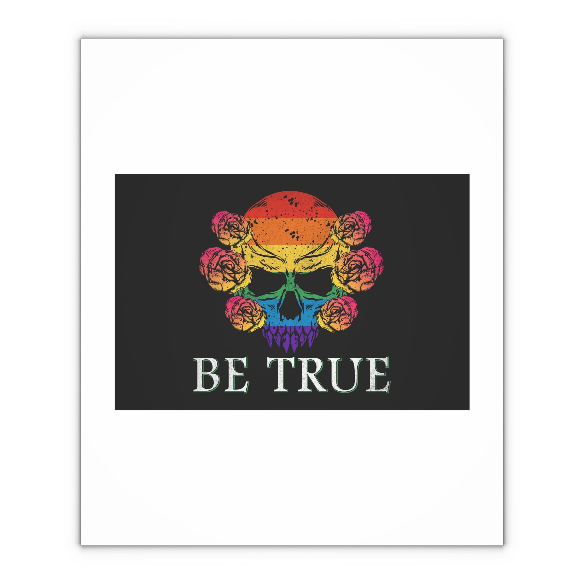 Skull Pride Rainbow Vintage Vector Premium T Shirt(1) Gift Wrapping Paper Sheets 1pc - Image 4