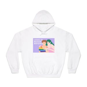 Lgbtq Gay Couple Banner Template Pride Month Unisex Dryblend Hooded Sweatshirt