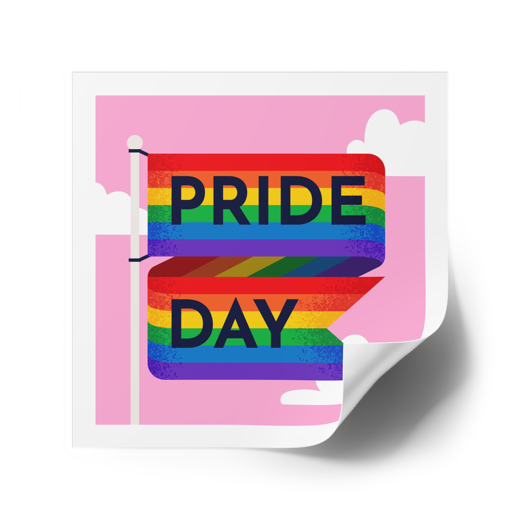 Pride Day Flag Illustration Laminate Stickers Square - Image 42