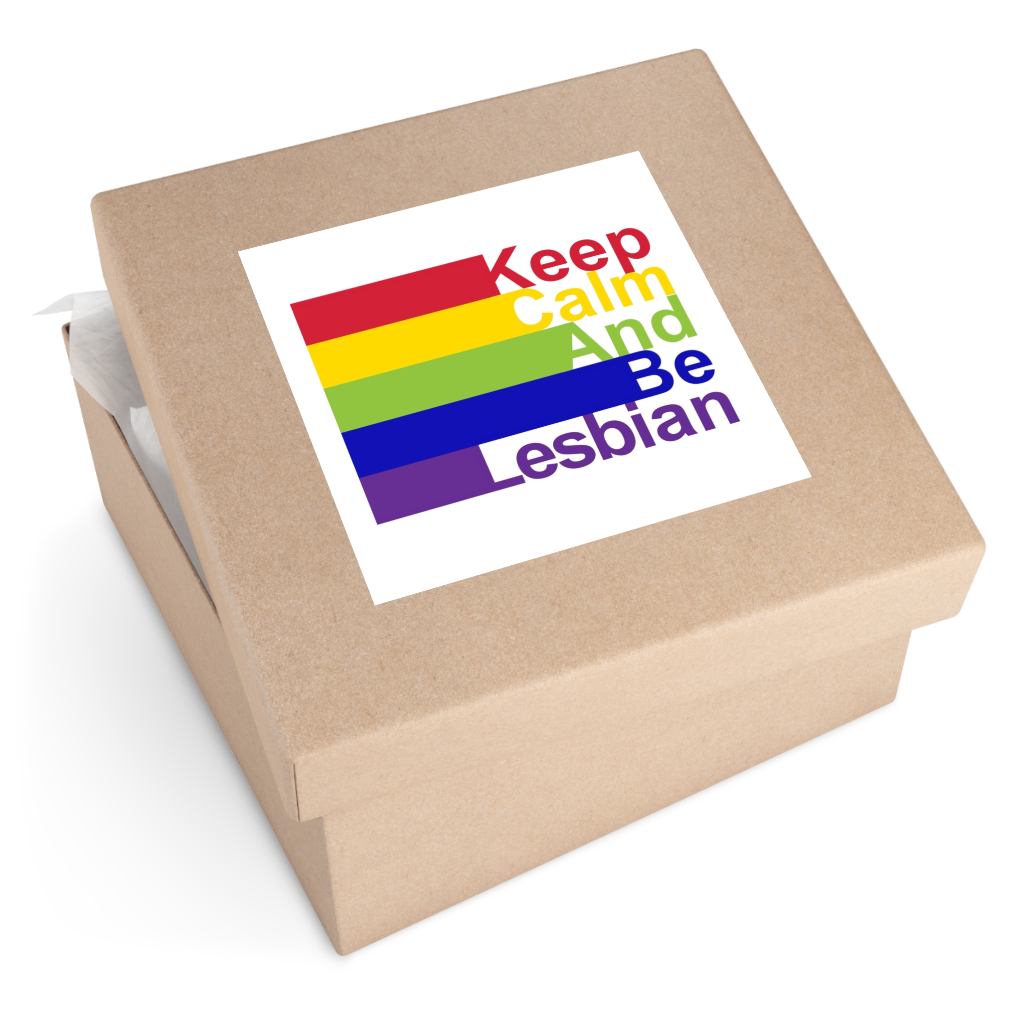 Lgbt Concept Motivating Phrase Colors Rainbow Keep Calm Be Yourself Laminate Stickers Square - Image 59