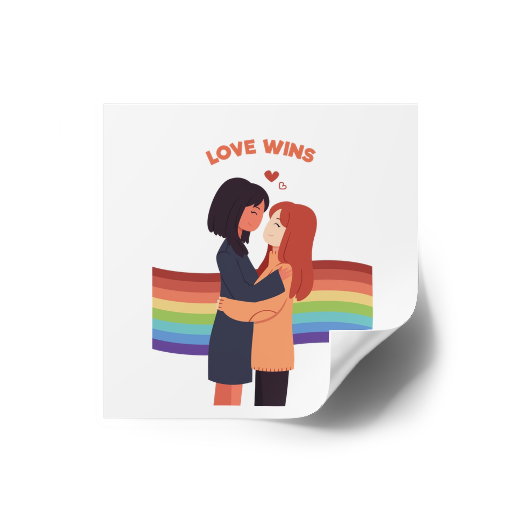 Pride Day People With Women Laminate Stickers Square - Image 10
