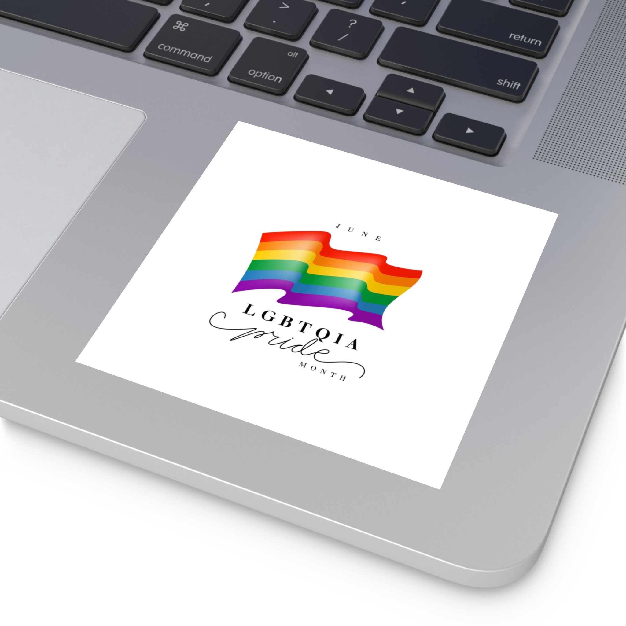 Lgbt Pride Month 2024 Concept Freedom Rainbow Flag With Hearts Gay Parade Vector Laminate Stickers Square - Image 27
