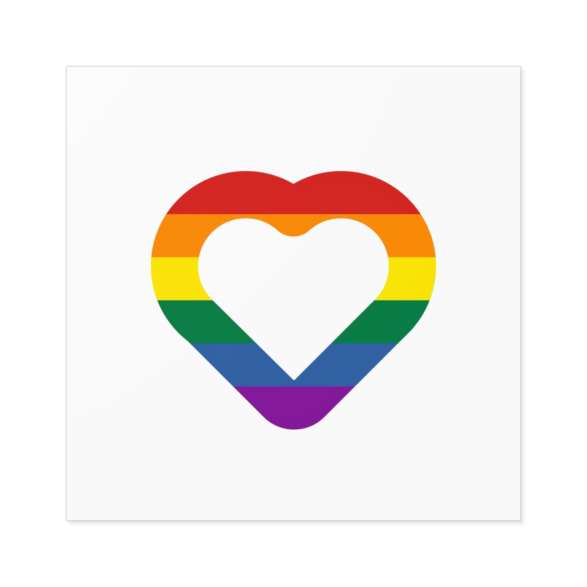 Pride Flag Heart Shape Icon Isolated White Background Lgbt Love Modern Sign Vector Illustration Laminate Stickers Square - Image 33