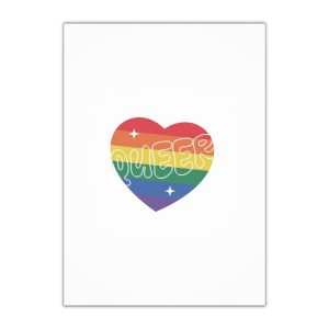 Queer Pride Heart Gift Wrapping Paper Sheets 1pc