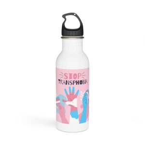 Hand Drawn Flat Design Stop Transphobia Concept Stainless Steel Water Bottle