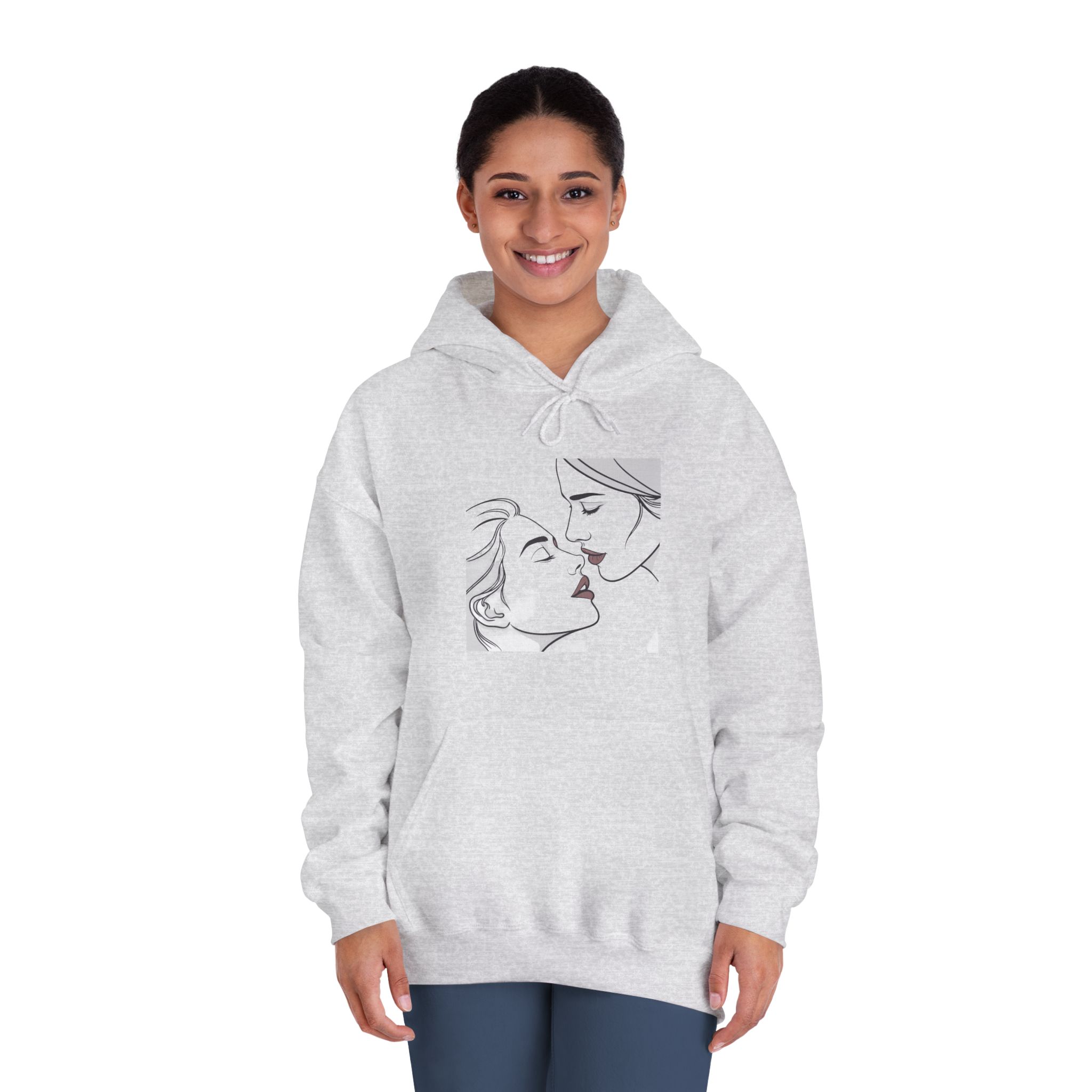 Perfect Lip Set Open Close Smooches Unisex Dryblend Hooded Sweatshirt - Image 8