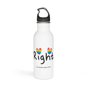 Love Letter Pride Rainbow Lettering Text Writing Pattern Freedom Love Heart Homo Colors Flag Parade(1) Stainless Steel Water Bottle